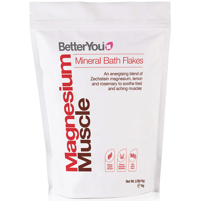 Magnesium Muscle Mineral Bath Flakes, 2.3 lb, BetterYou