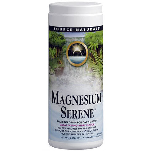 Magnesium Serene Powder Berry Flavor, 5 oz, Source Naturals