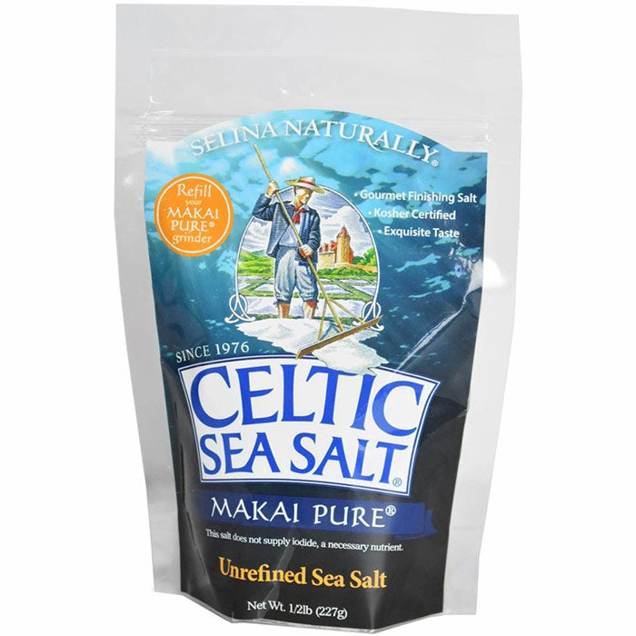 Makai Pure Unrefined Sea Salt Resealable Bag, 8 oz, Celtic Sea Salt ...