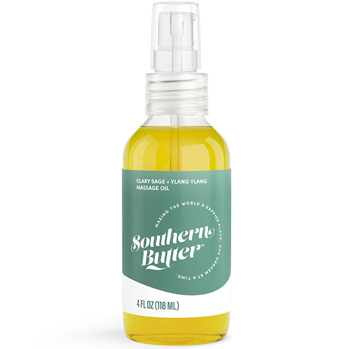 Massage Oil, Clary Sage + Ylang Ylang, 4 oz, Southern Butter