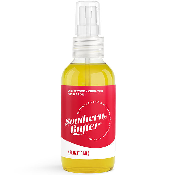 Massage Oil, Sandalwood + Cinnamon, 4 oz, Southern Butter