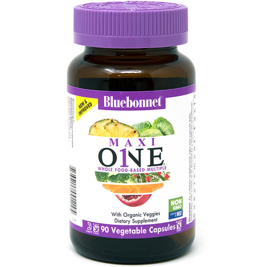 Maxi One Whole Food-Based Multiple, With Iron, 90 Vegetable Capsules, Bluebonnet Nutrition