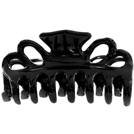 Medium Double Loop Hair Clamp - Gardenia - Black, 1 ct, DiPrima Beauty