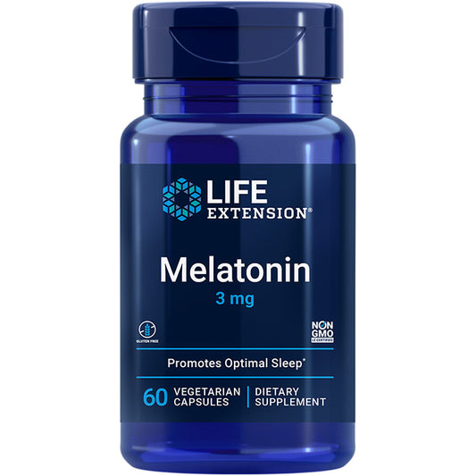 Melatonin 3 mg, 60 Vegetarian Capsules, Life Extension