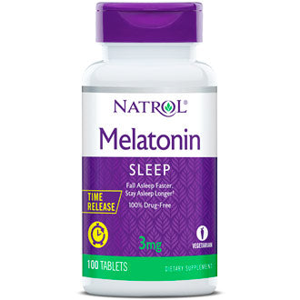 Melatonin 3 mg Time Release, Sleep Support, 100 Tablets, Natrol