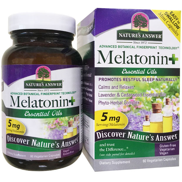 Melatonin Plus, 60 Vegetarian Capsules, Nature's Answer