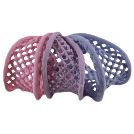 Mesh Hair Elastic - Paris - Assorted (Pink, Lavender, Stone Blue), 3 ct Per Card, DiPrima Beauty