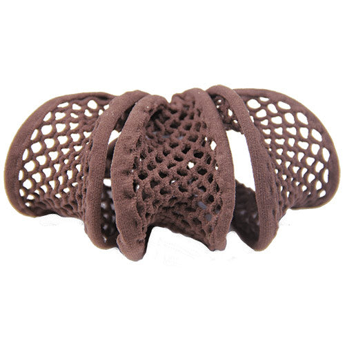 Mesh Hair Elastic - Yarrow - Brown, 3 ct Per Card, DiPrima Beauty