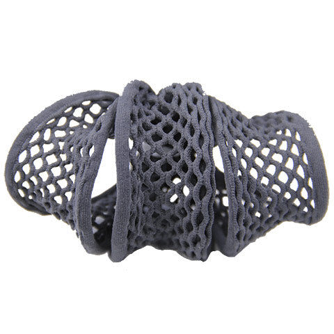 Mesh Hair Elastic - Yarrow - Dark Grey, 3 ct Per Card, DiPrima Beauty