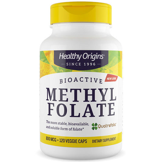 Methyl Folate 800 mcg (Featuring Quartrefolic), 120 Vegetarian Capsules, Healthy Origins