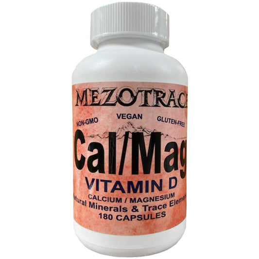 Calcium/Magnesium Plus Vitamin D, Natural Minerals & Trace Elements, 180 Capsules, Mezotrace