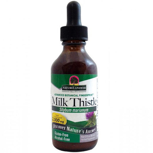 Milk Thistle Extract Liquid, Alcohol Free, 2 oz, Nature's Answer