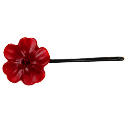 Milky Flower Bobby Pin - Begonia - Red, 2 ct Per Card, DiPrima Beauty