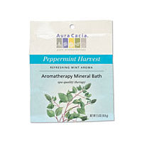 Mineral Bath Salt Peppermint Harvest, 2.5 oz Packet, Aura Cacia