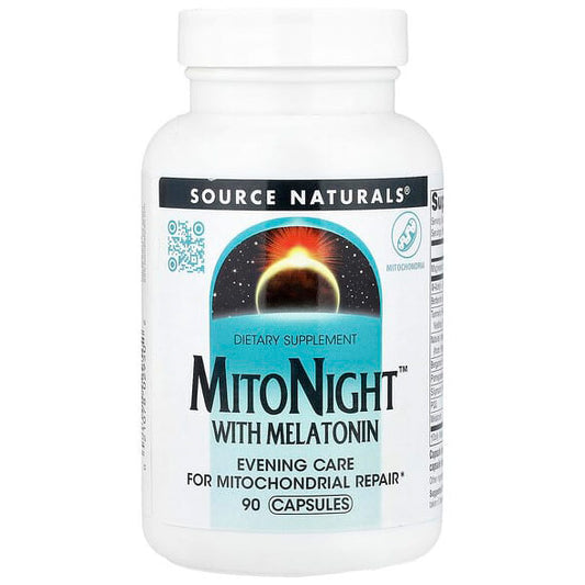 MitoNight with Melatonin, Value Size, 90 Capsules, Source Naturals