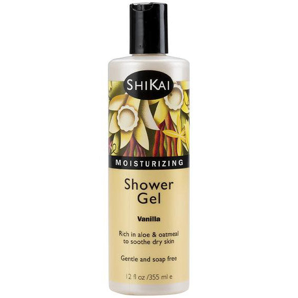 Moisturizing Shower Gel, Vanilla, 12 oz, ShiKai