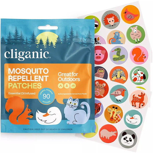 Mosquito Repellent Patches - Animal Friends, 90 Patches, Cliganic