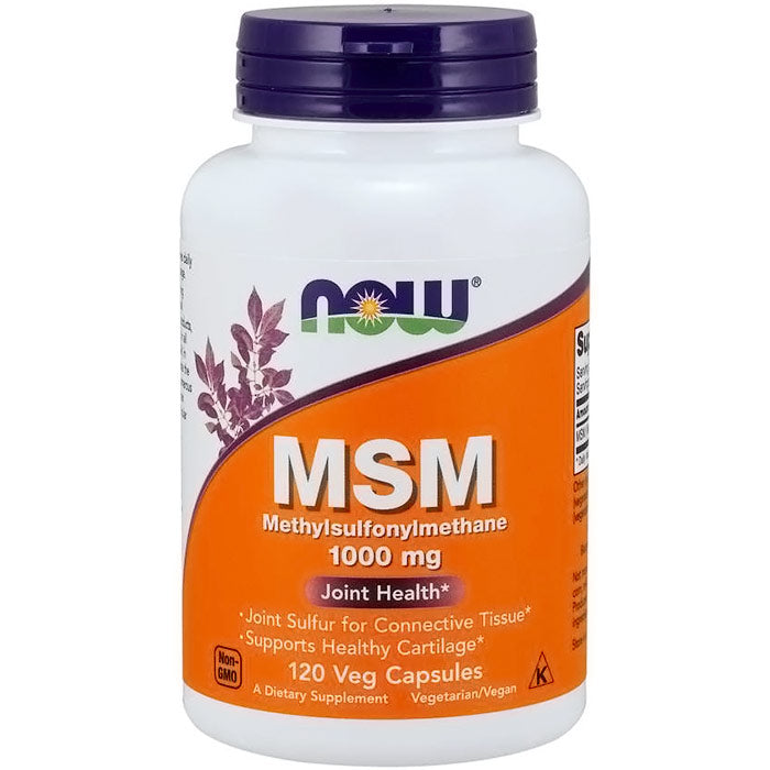 MSM (Methylsulphonylmethane) 1000 mg, 120 Veg Capsules, NOW Foods