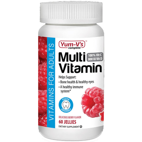 Chewable Multivitamin for Adults, Berry Flavor, 60 Jellies, Yum-V's ...