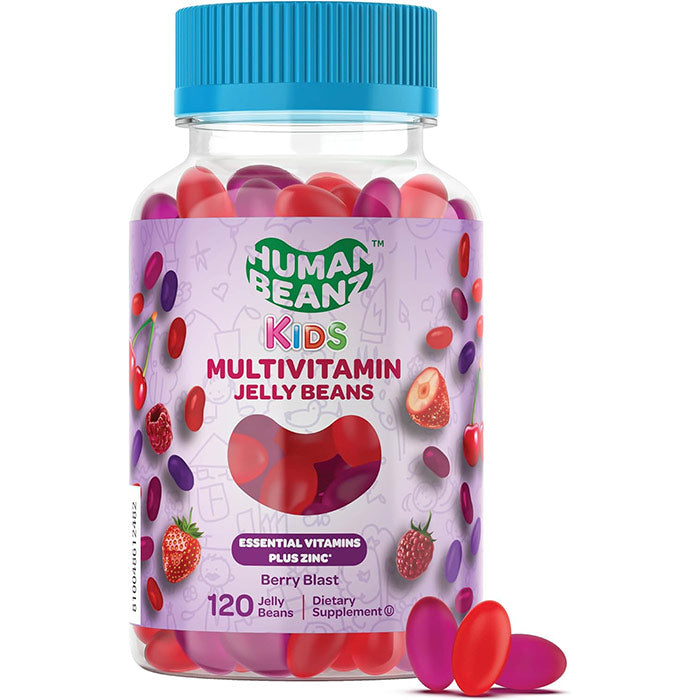 Multivitamin Jelly Bean Gummies with Zinc for Kids, 120 Jelly Beans, Human Beanz