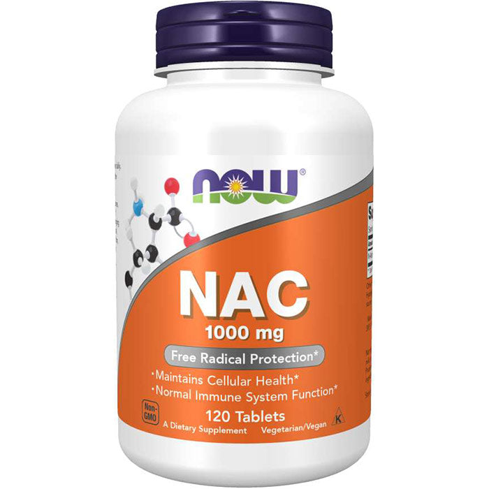 NAC 1000 mg (N-Acetyl Cysteine), 120 Tablets, NOW Foods