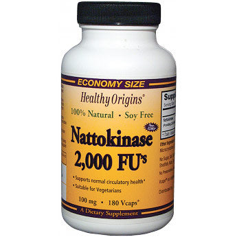 Nattokinase 2,000 FU's, 100 mg, 180 Vcaps, Healthy Origins