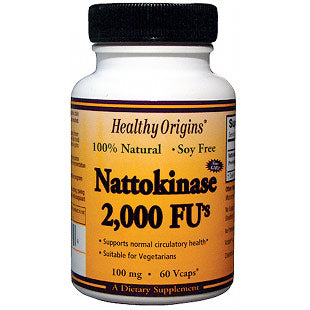 Nattokinase 2,000 FU's, 100 mg, 60 Vcaps, Healthy Origins