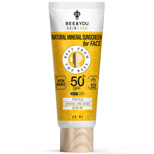 Natural Mineral Sunscreen for Face, SPF 50+, 1.35 oz, Bee & You