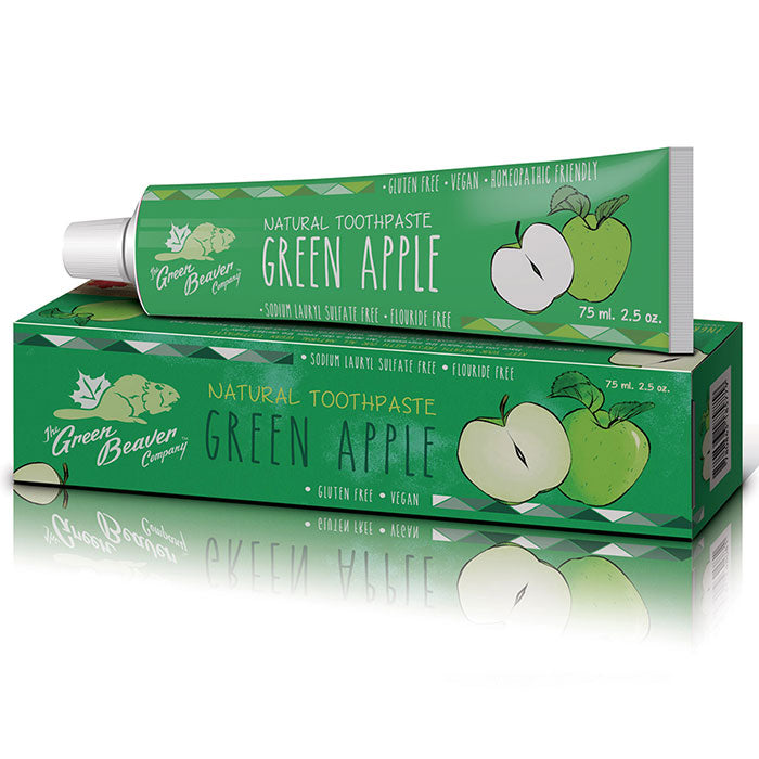 Natural Toothpaste - Green Apple, Kid Friendly, 2.5 oz, Green Beaver