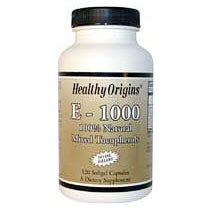 Natural Vitamin E-1000IU, Mixed Tocopherols, 120 SoftGels, Healthy Origins