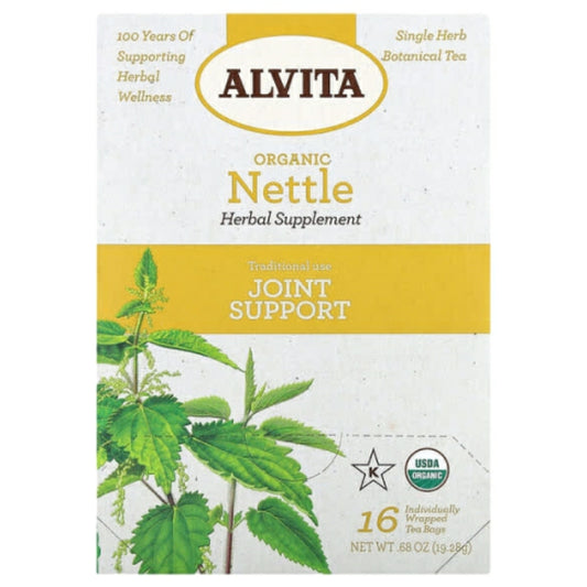 Nettle Leaf Herbal Tea Supplement, 16 Tea Bags, Alvita Tea