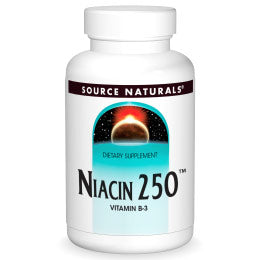Niacin Vitamin B-3 250 mg, 100 Tablets, Source Naturals