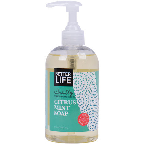 Naturally Skin-Soothing Liquid Hand & Body Soap, Citrus Mint, 12 oz, Better Life Green Cleaning