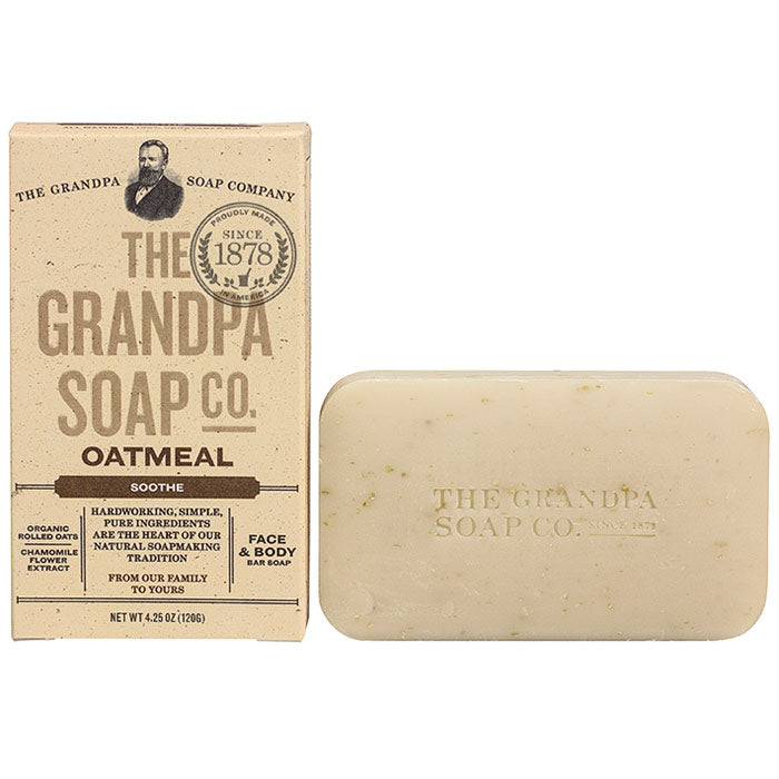 Oatmeal Bar Soap for Face & Body, 4.25 oz, Grandpa's Brands