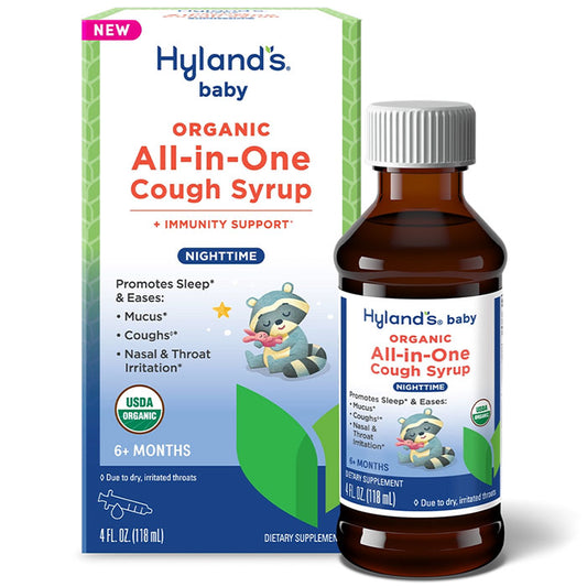 Organic Baby All-in-One Cough Syrup Nighttime, 4 oz, Hyland's