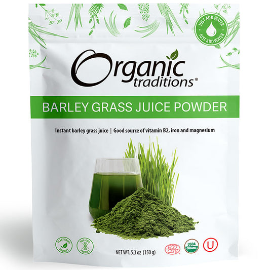 Organic Barley Grass Juice Powder, 5.3 oz (150 g), Organic Traditions