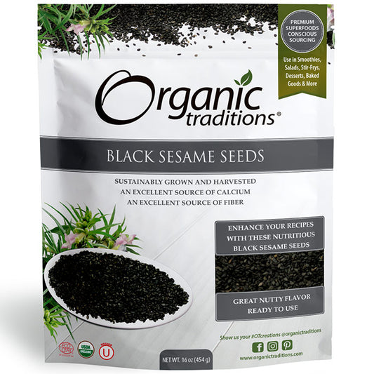 Organic Black Sesame Seeds, Value Size, 16 oz (454 g), Organic Traditions