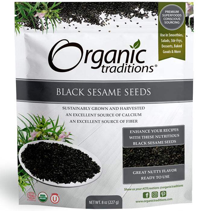 Organic Black Sesame Seeds, 8 oz (227 g), Organic Traditions