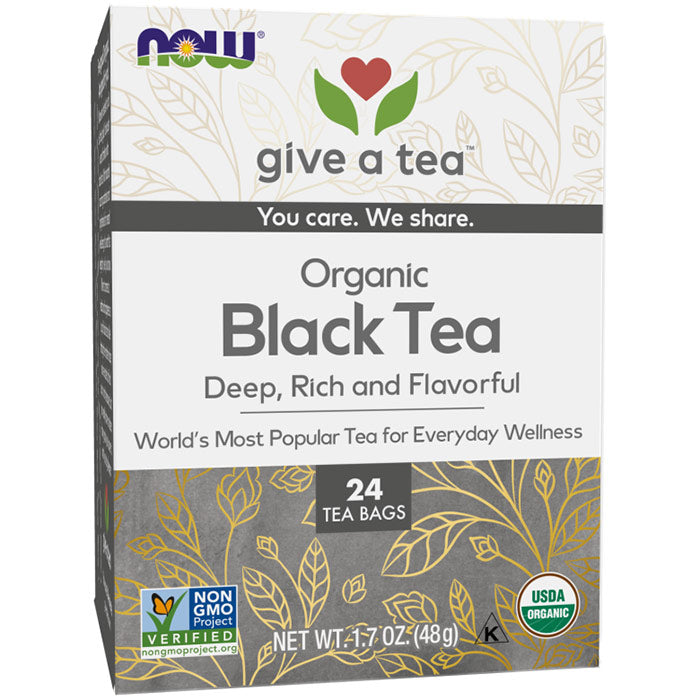 Organic Black Tea, 24 Tea Bags, NOW Foods