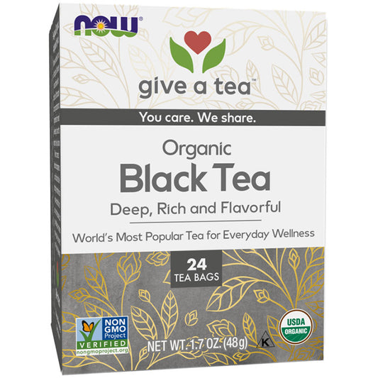 Organic Black Tea, 24 Tea Bags, NOW Foods