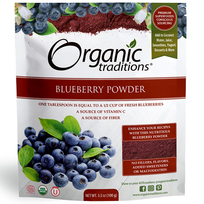 Organic Blueberry Powder, 3.5 oz (100 g), Organic Traditions