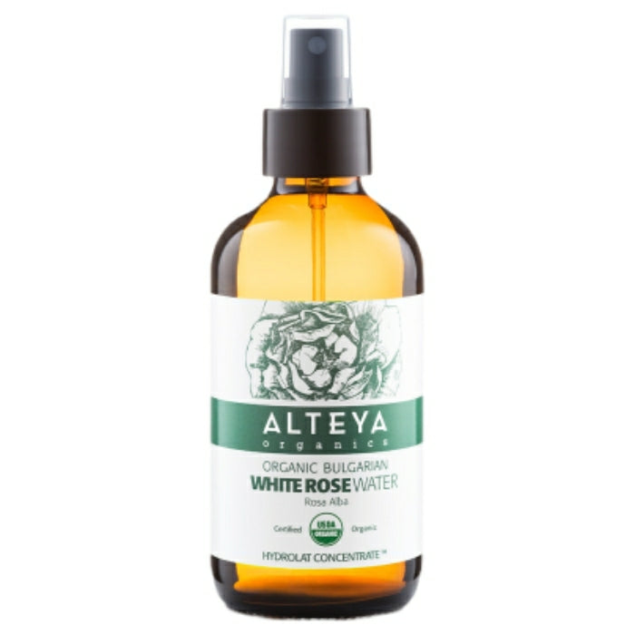 Organic Bulgarian White Rose Water Glass Spray, 4 oz, Alteya Organics