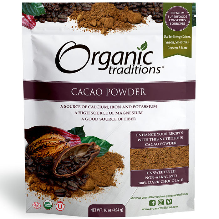 Organic Cacao Powder, Value Size, 16 oz (454 g), Organic Traditions