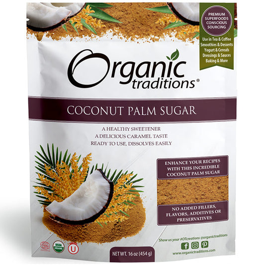 Organic Coconut Palm Sugar, Value Size, 16 oz (454 g), Organic Traditions