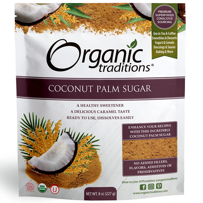 Organic Coconut Palm Sugar, 8 oz (227 g), Organic Traditions