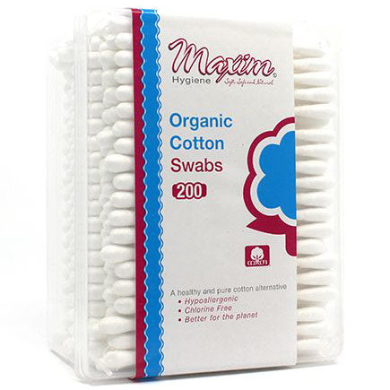 Organic Cotton Swabs, 200 ct, Maxim Hygiene Products