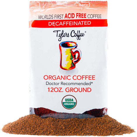 Organic Decaf Ground Acid Free Coffee, 12 oz, Tylers Coffee