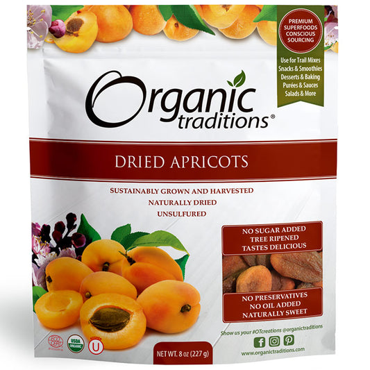 Organic Dried Apricots, 8 oz (227 g), Organic Traditions