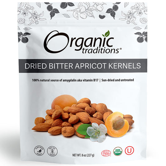 Organic Dried Bitter Apricot Kernels, 8 oz (227 g), Organic Traditions