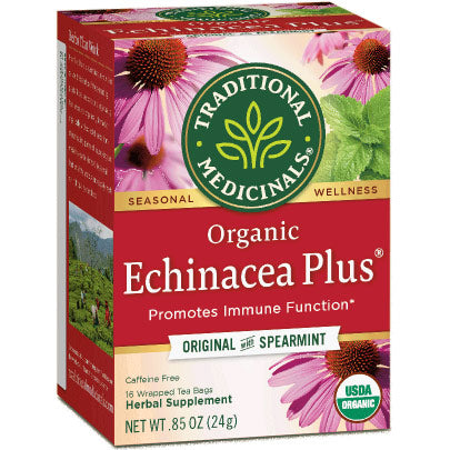 Organic Echinacea Plus Tea, 16 Tea Bags, Traditional Medicinals Teas